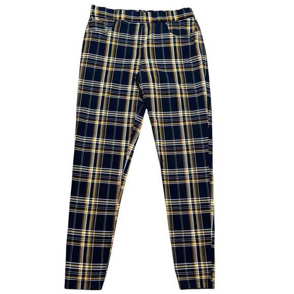 No Boundaries Pants - No Boundaries Yellow Plaid Skinny Pants Juniors Size L (11-13)